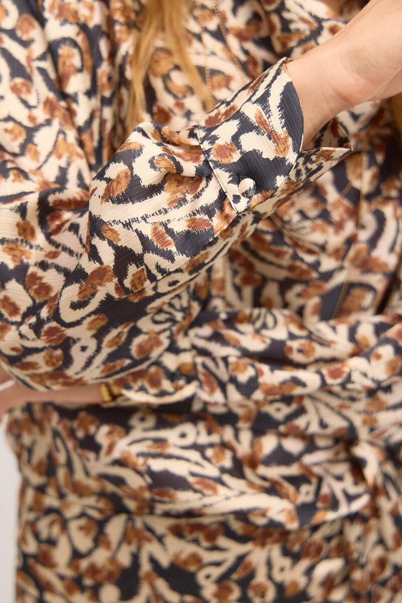 pedro del hierro Ciara. Blusa estampada drapeado En línea