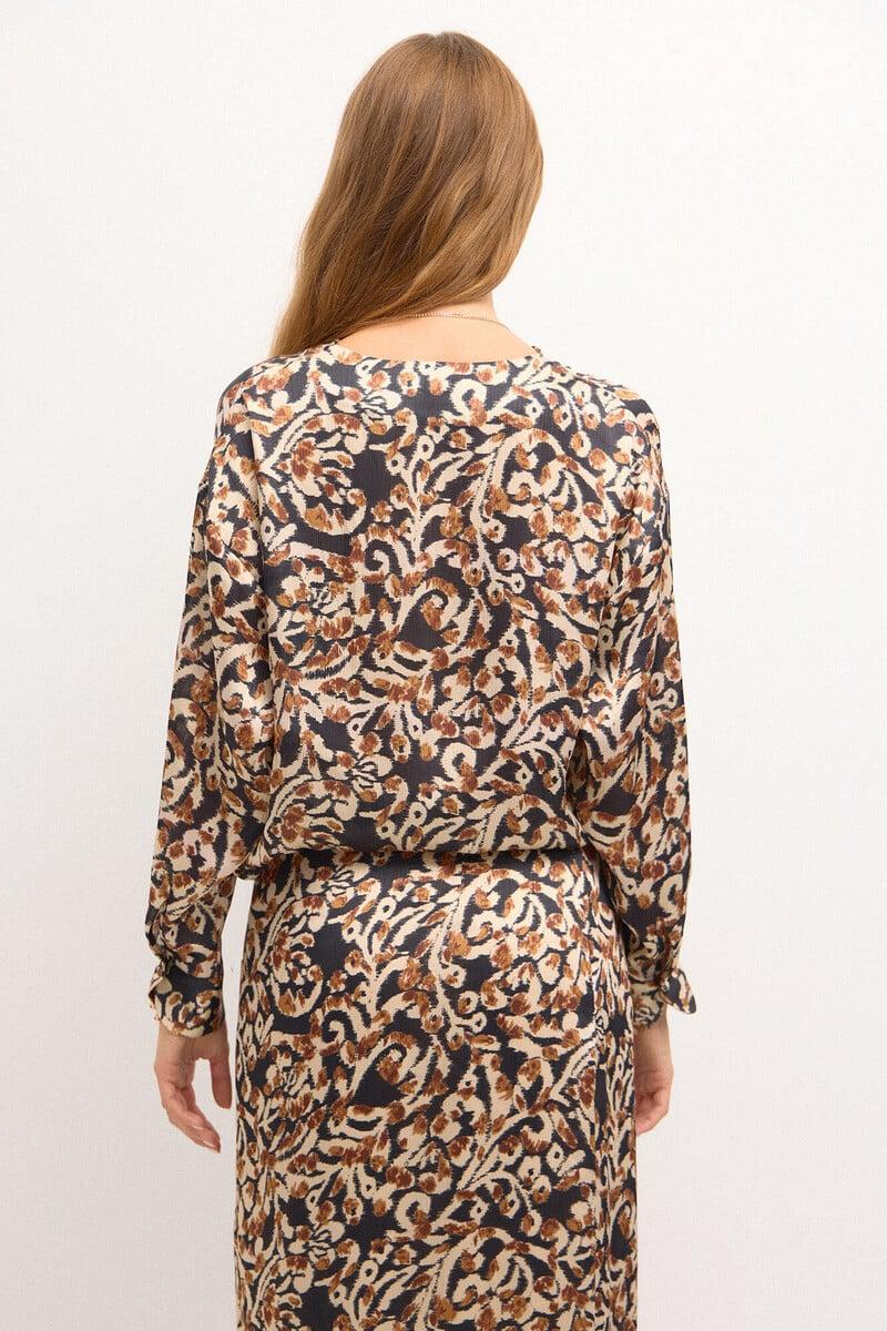 pedro del hierro Ciara. Blusa estampada drapeado En línea