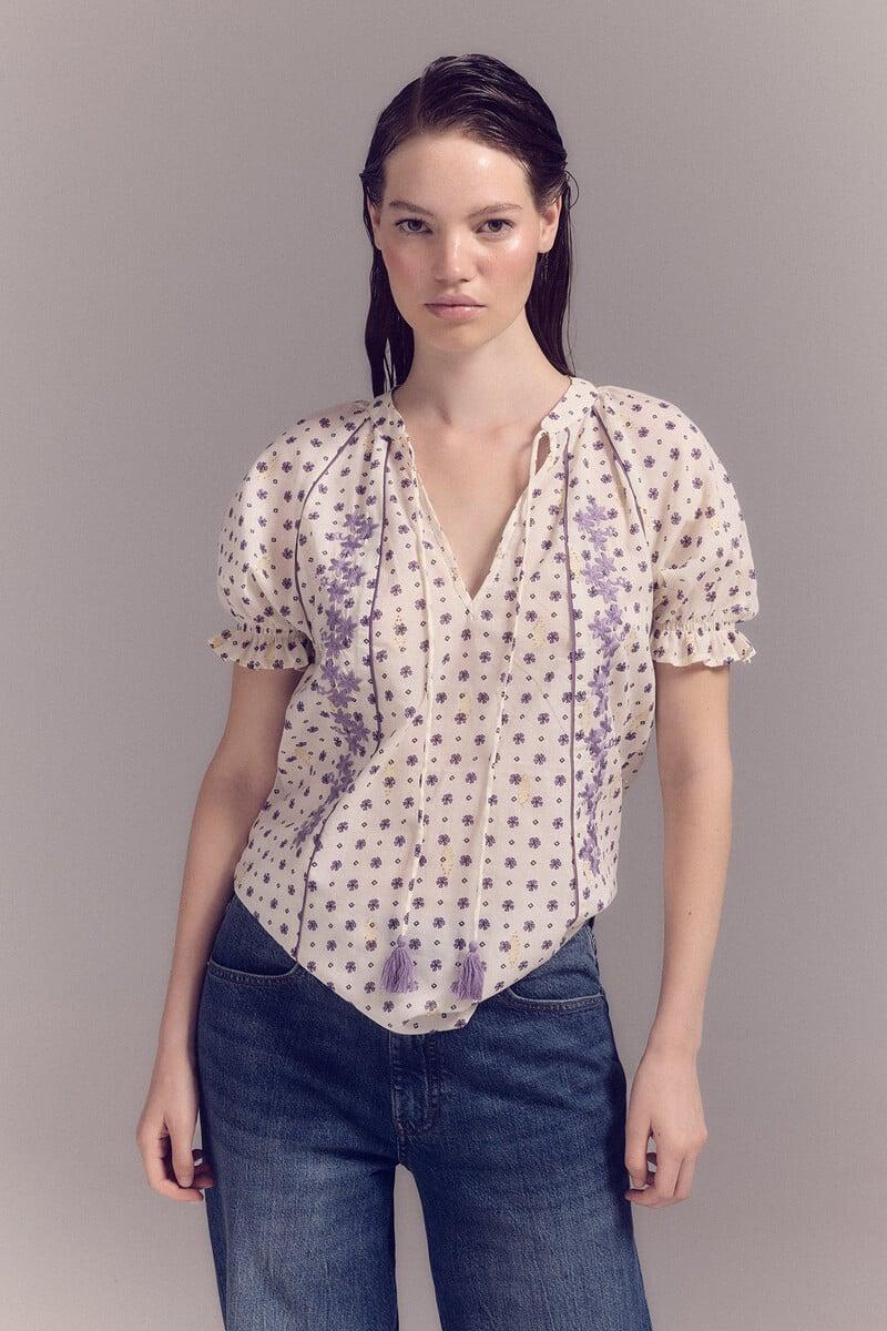 pedro del hierro Blusa bordada Outlet