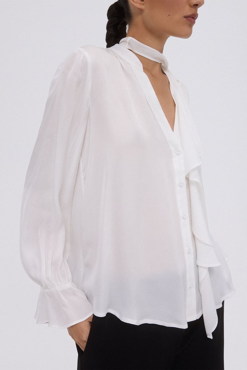 pedro del hierro Blusa fluida romántica Rebajas de fábrica