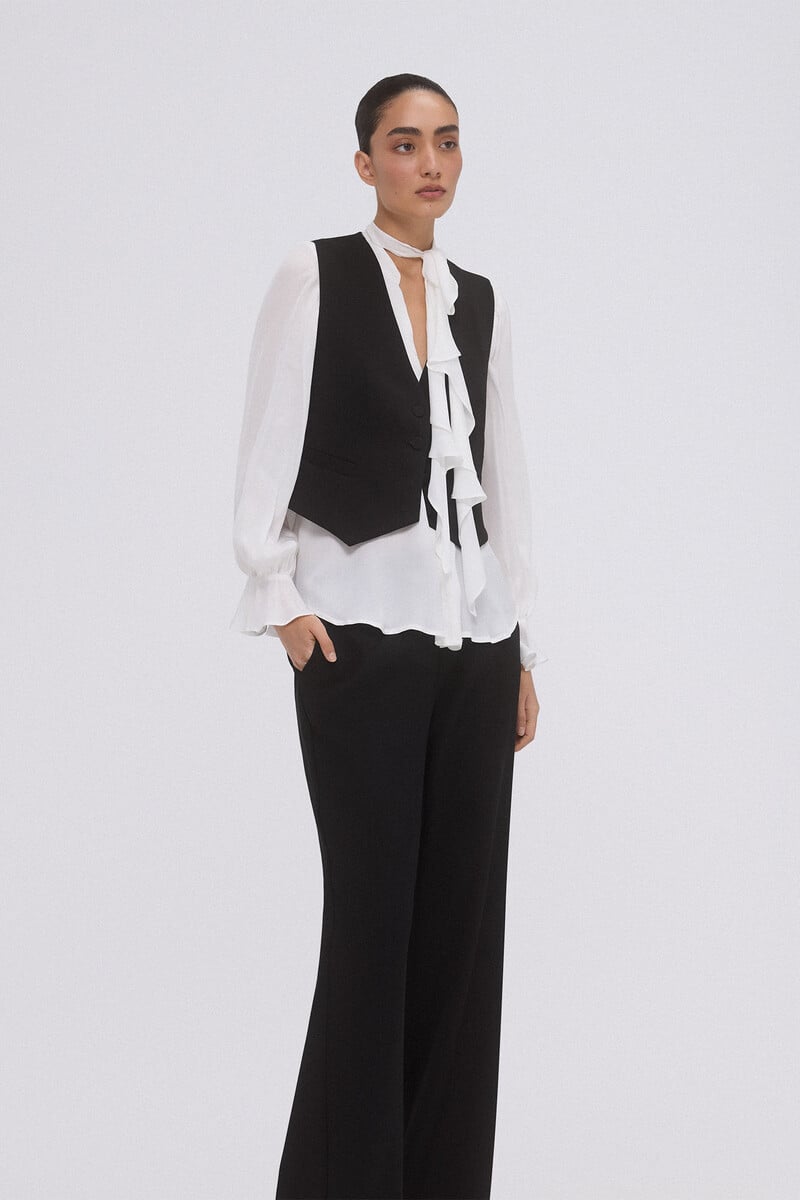 pedro del hierro Blusa fluida romántica Rebajas de fábrica