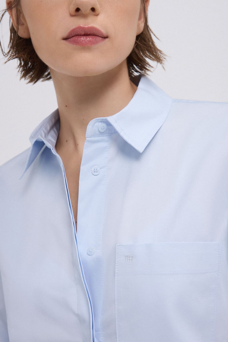 pedro del hierro Camisa oversize popelín detalle bolsillo frontal Rebajas online