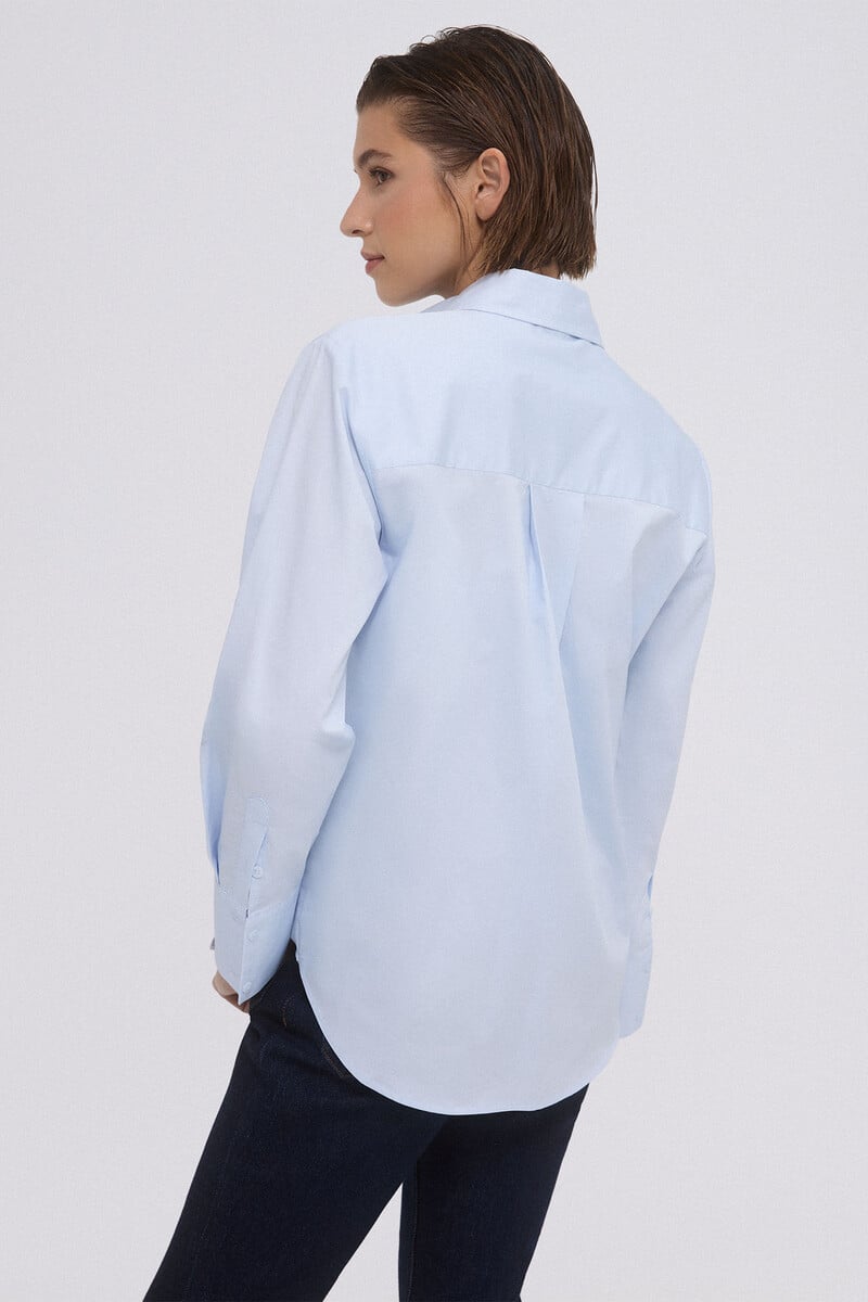 pedro del hierro Camisa oversize popelín detalle bolsillo frontal Rebajas online