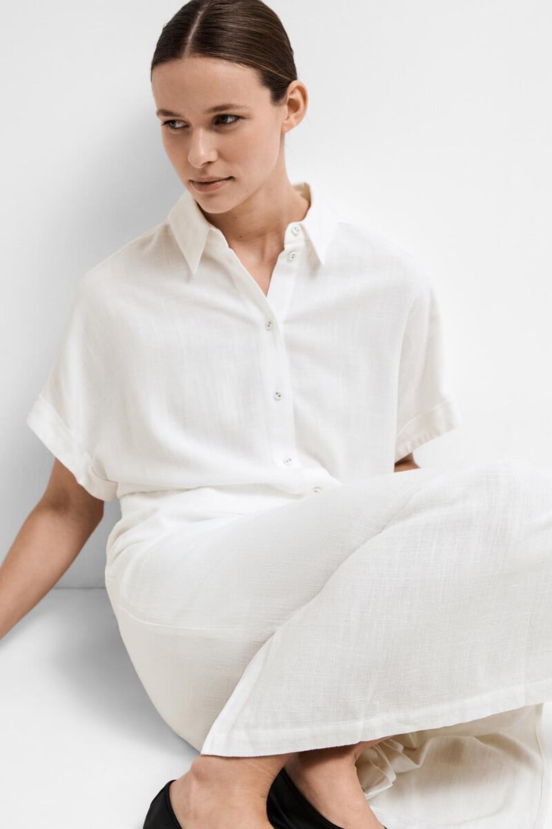 pedro del hierro Camisa de manga corta de lino. Regular Fit Oferta especial