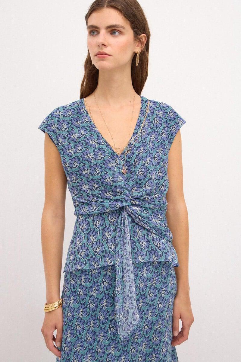 pedro del hierro Camelia. Top nudo estampado lurex Últimos 3 días