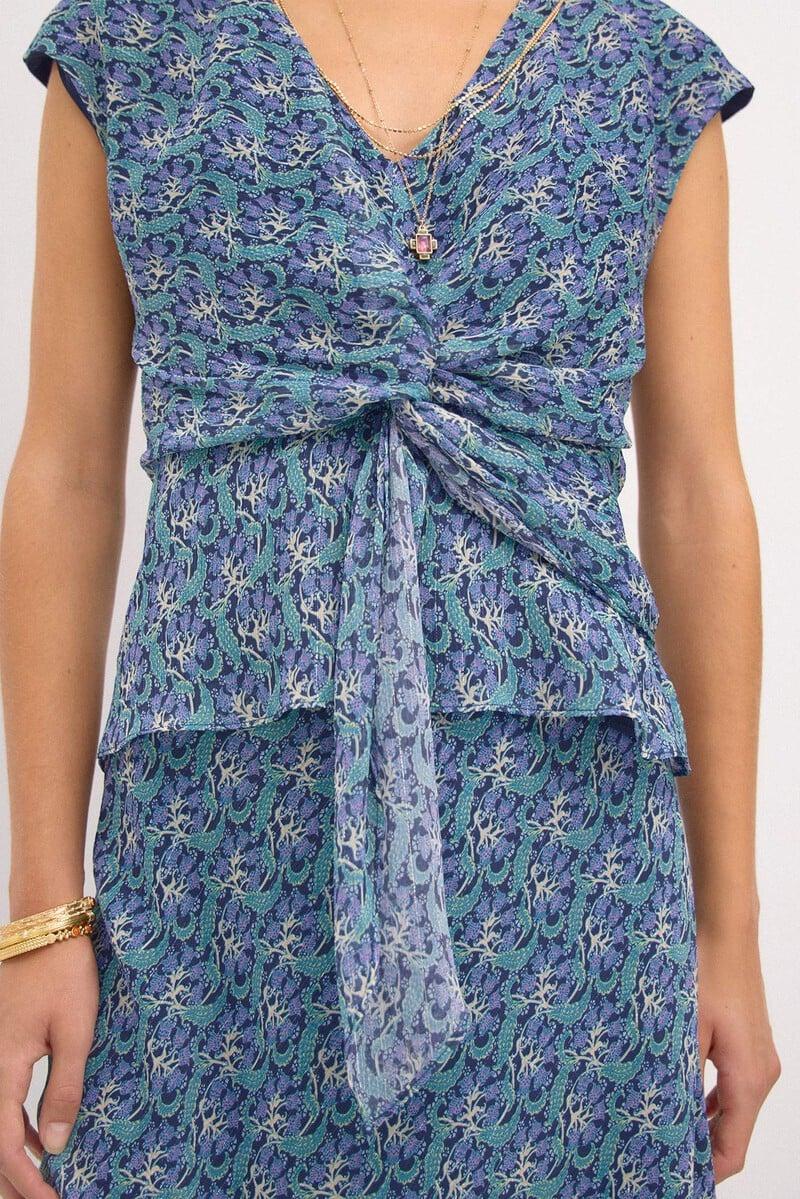 pedro del hierro Camelia. Top nudo estampado lurex Últimos 3 días