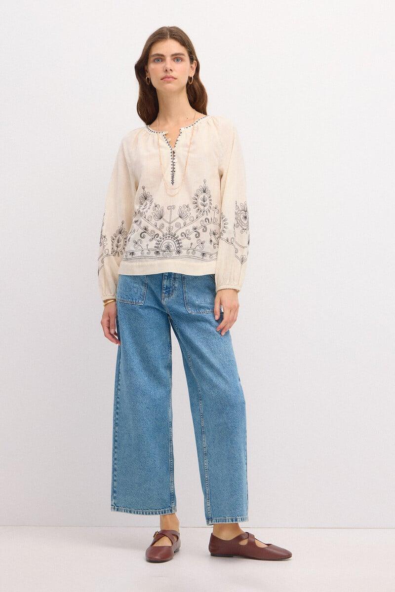 pedro del hierro Camila. Blusa bordada Últimos 2 días