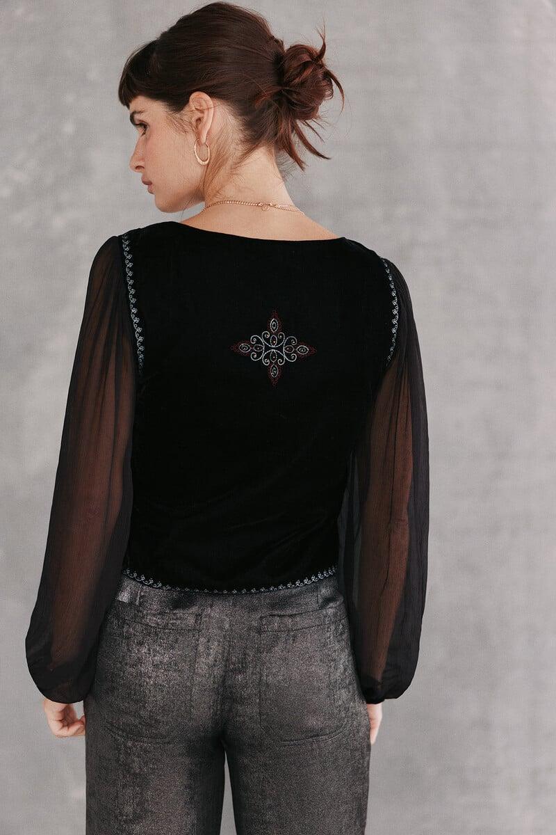 pedro del hierro Cristina. Blusa bordada Precio de fábrica