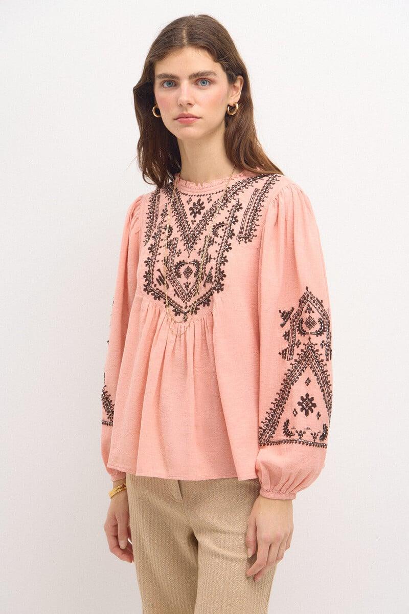 pedro del hierro Cleo. Blusa bordado étnico Oferta especial de fábrica