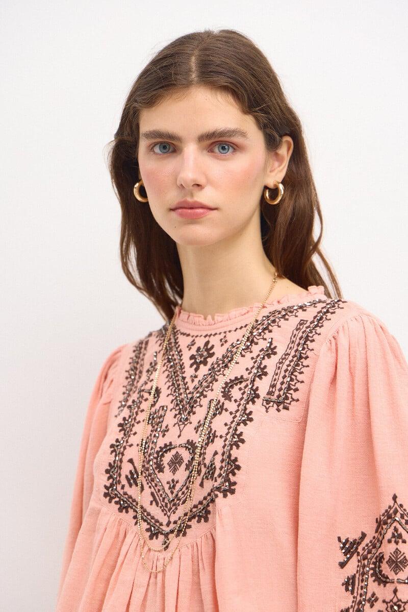 pedro del hierro Cleo. Blusa bordado étnico Oferta especial de fábrica