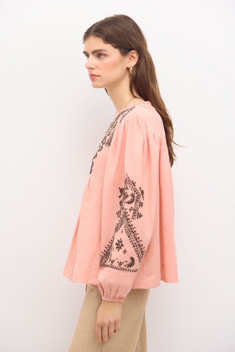 pedro del hierro Cleo. Blusa bordado étnico Oferta especial de fábrica