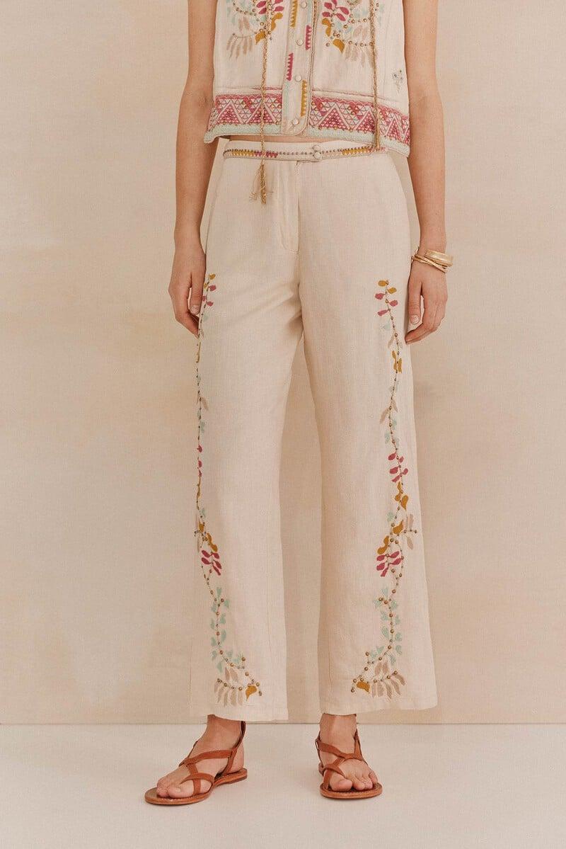 pedro del hierro Paula. Pantalones bordados Ventas relámpago