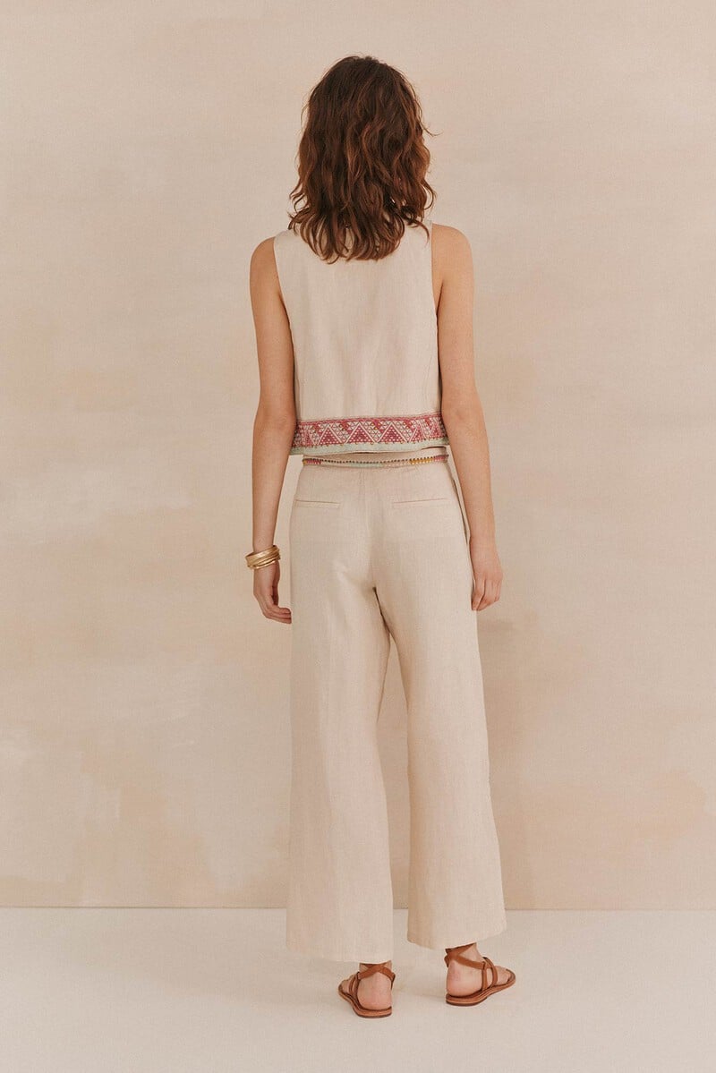 pedro del hierro Paula. Pantalones bordados Ventas relámpago