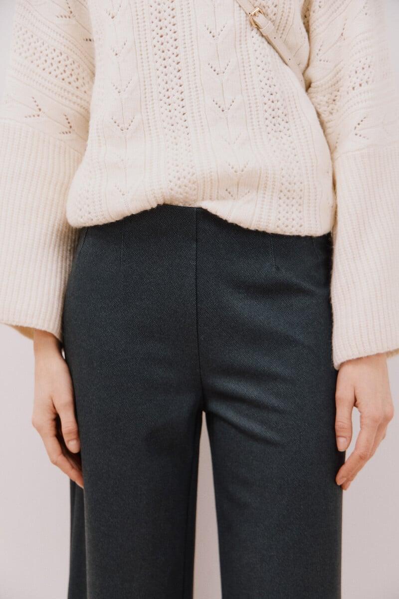 pedro del hierro Pantalón palazzo de punto En oferta