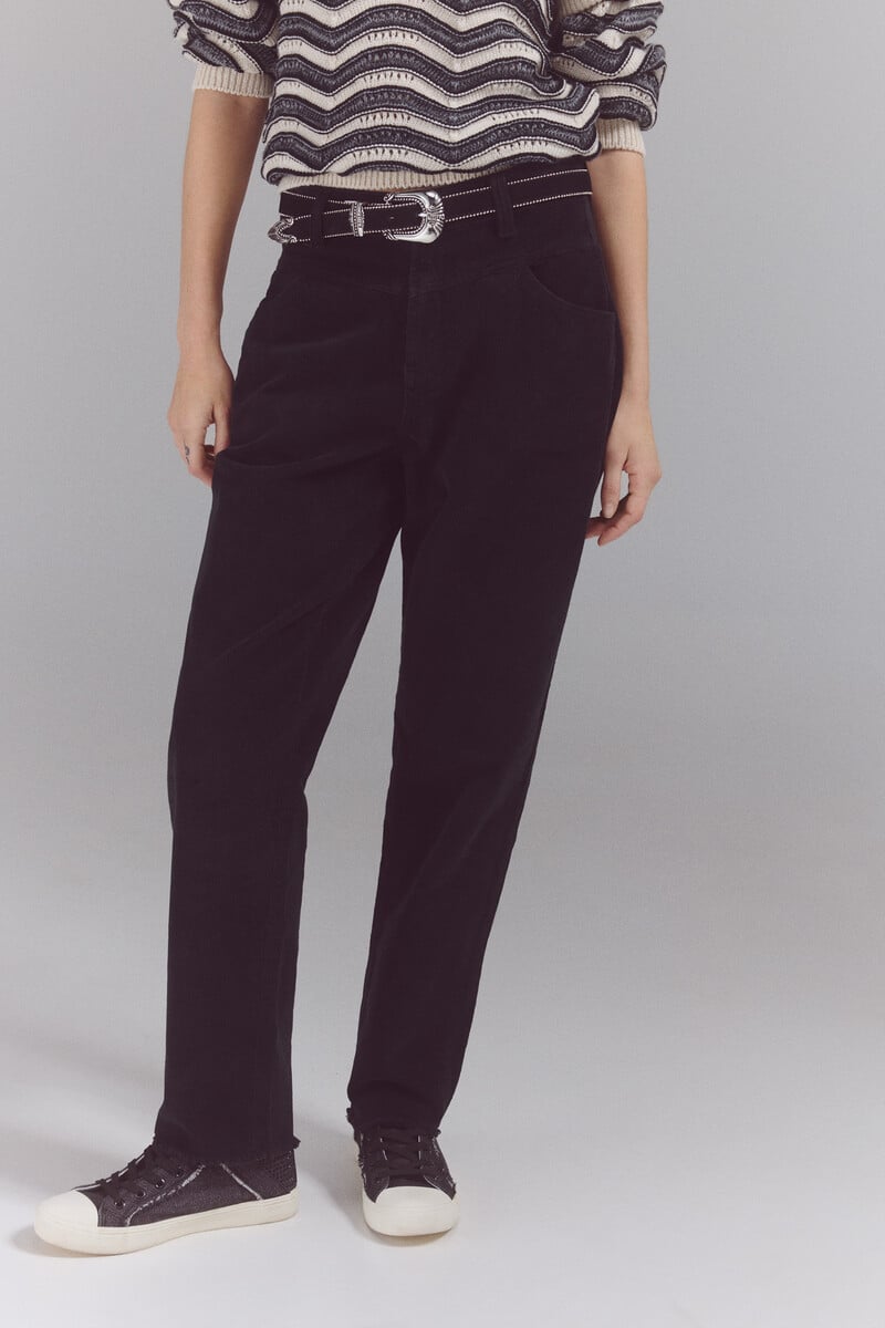 pedro del hierro Pantalones corduroy mom Promoción por tiempo limitado
