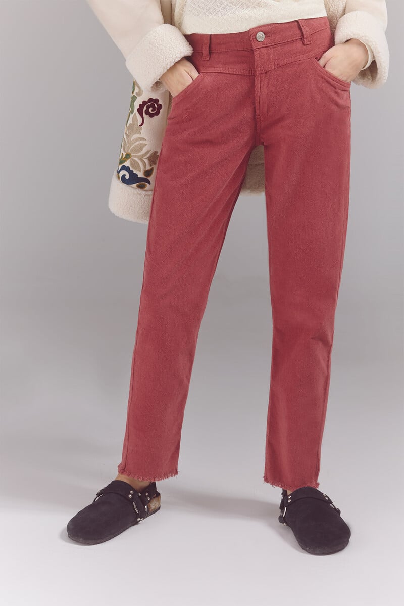 pedro del hierro Pantalones corduroy mom Promoción trimestral