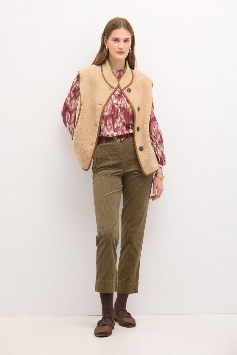 pedro del hierro Padme. Pantalón recto de pana Liquidación