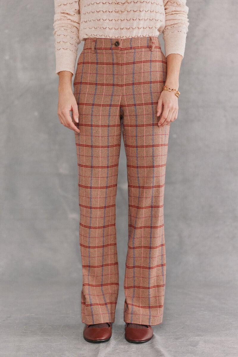 pedro del hierro Pandora. Pantalón recto de cuadros Descuentos del mes