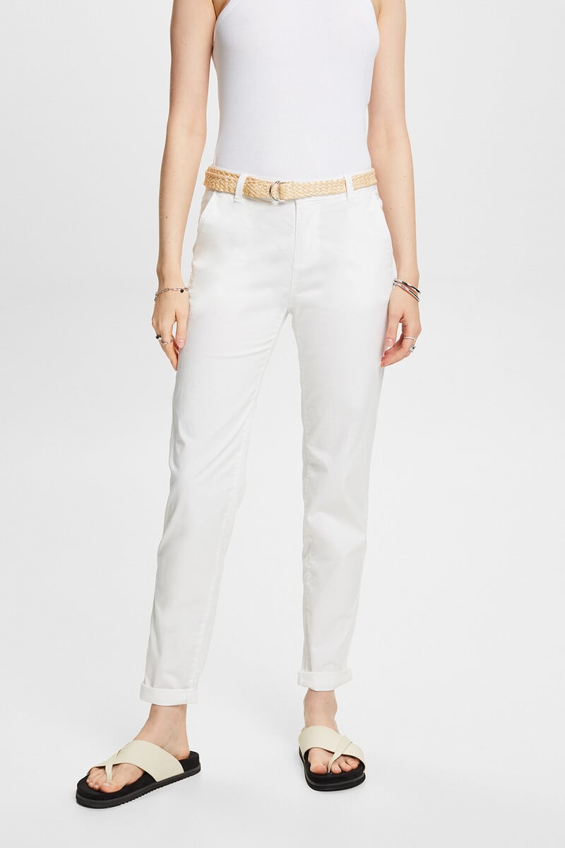 pedro del hierro Pantalón básico chino con cinturón trenzado Ofertas de temporada