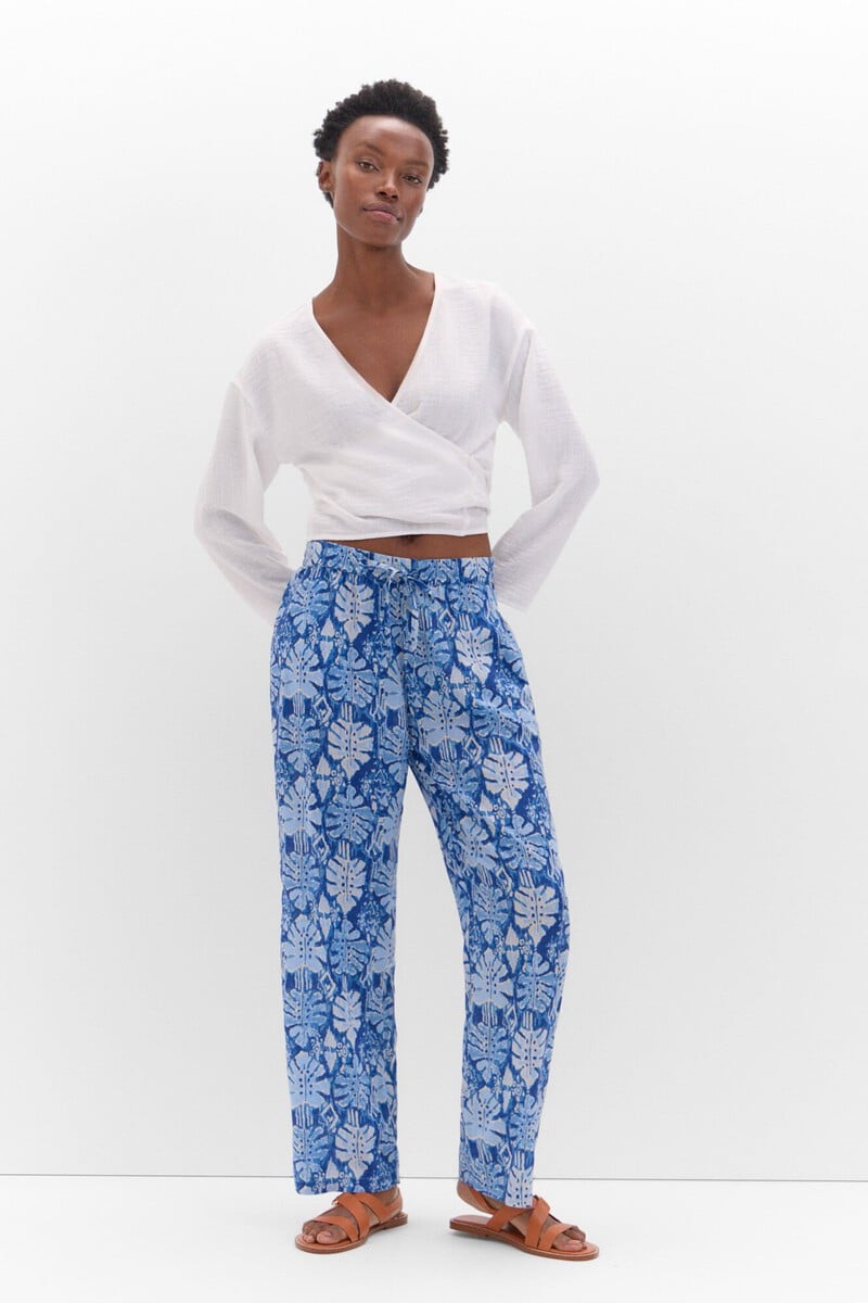 pedro del hierro Pantalón fluído estampado Rebajas de fin de temporada