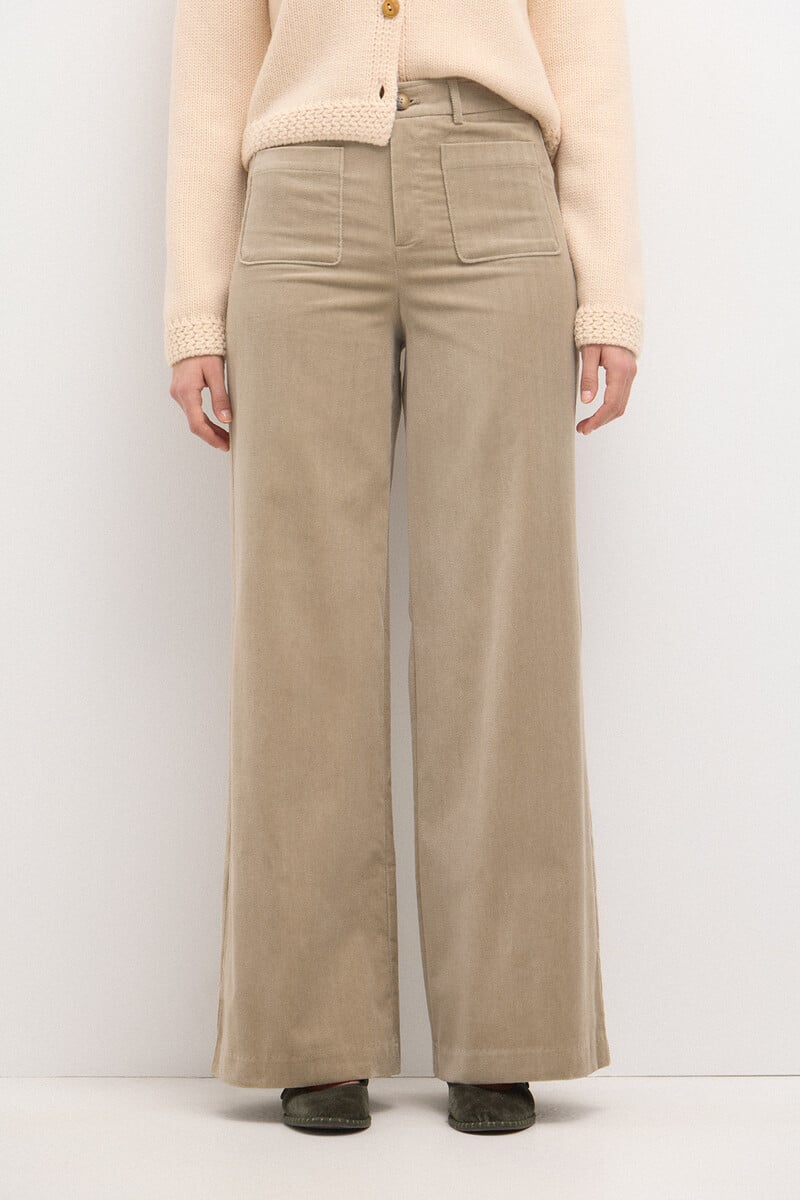 pedro del hierro Pepita. Pantalón recto de terciopelo Outlet online