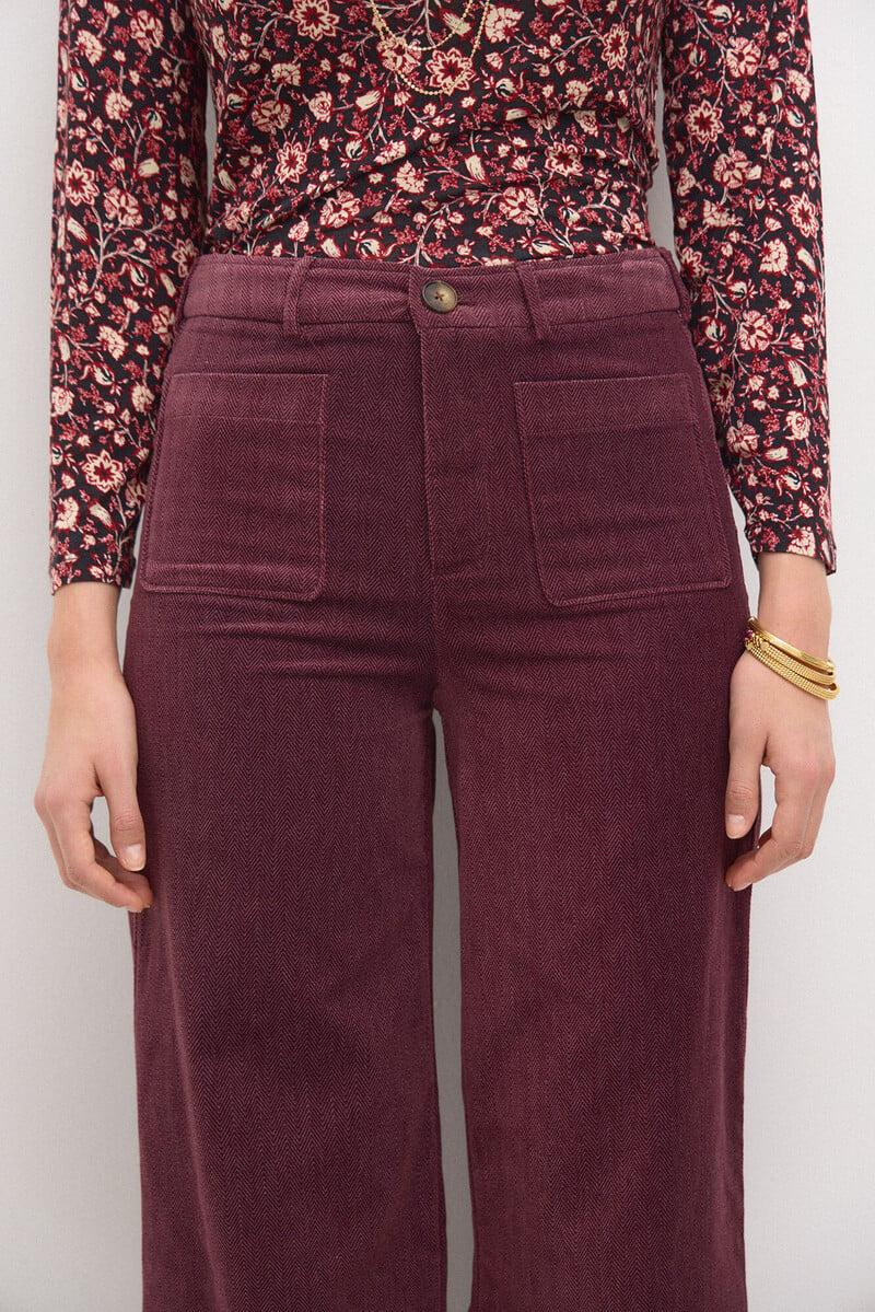 pedro del hierro Pepita. Pantalón recto de terciopelo Gran oferta