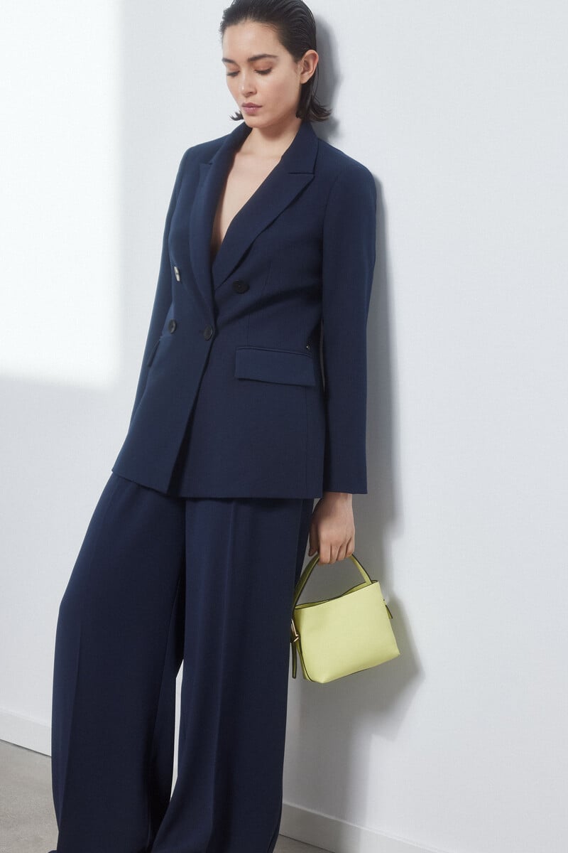 pedro del hierro Pantalón doble pinzas navy Rebajas de fábrica