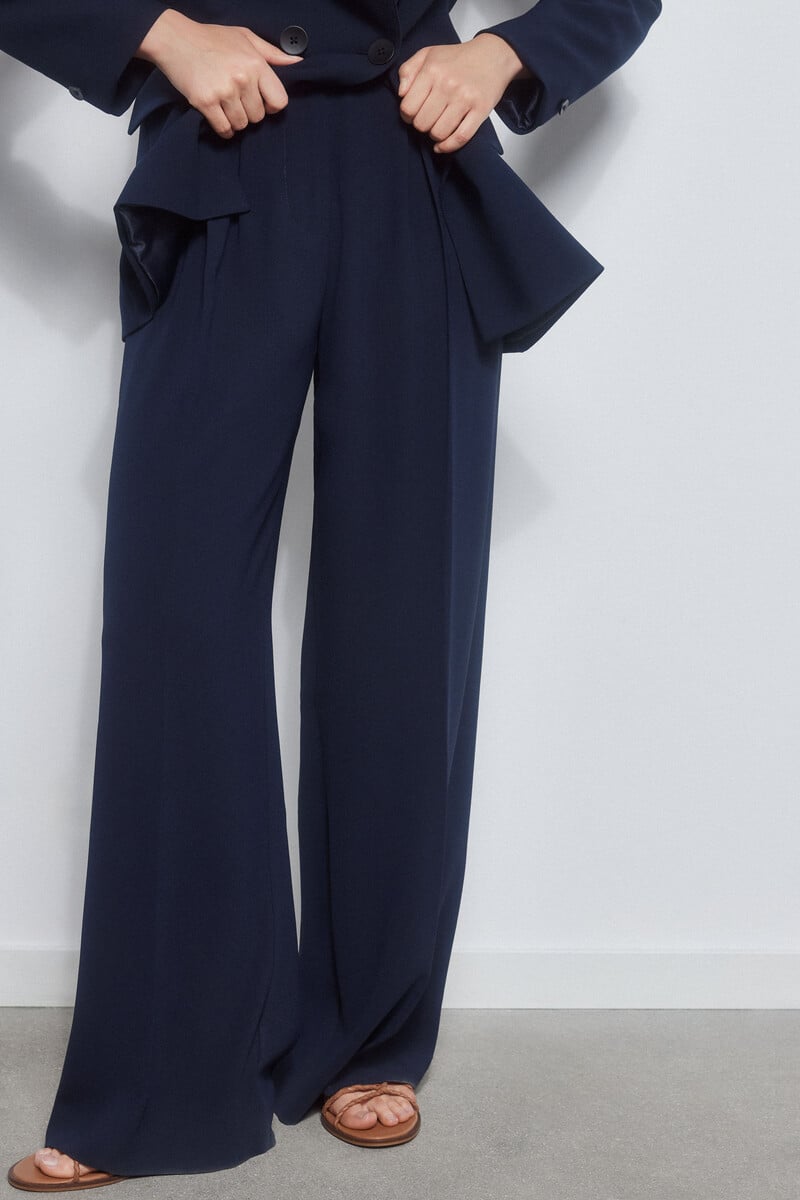 pedro del hierro Pantalón doble pinzas navy Rebajas de fábrica