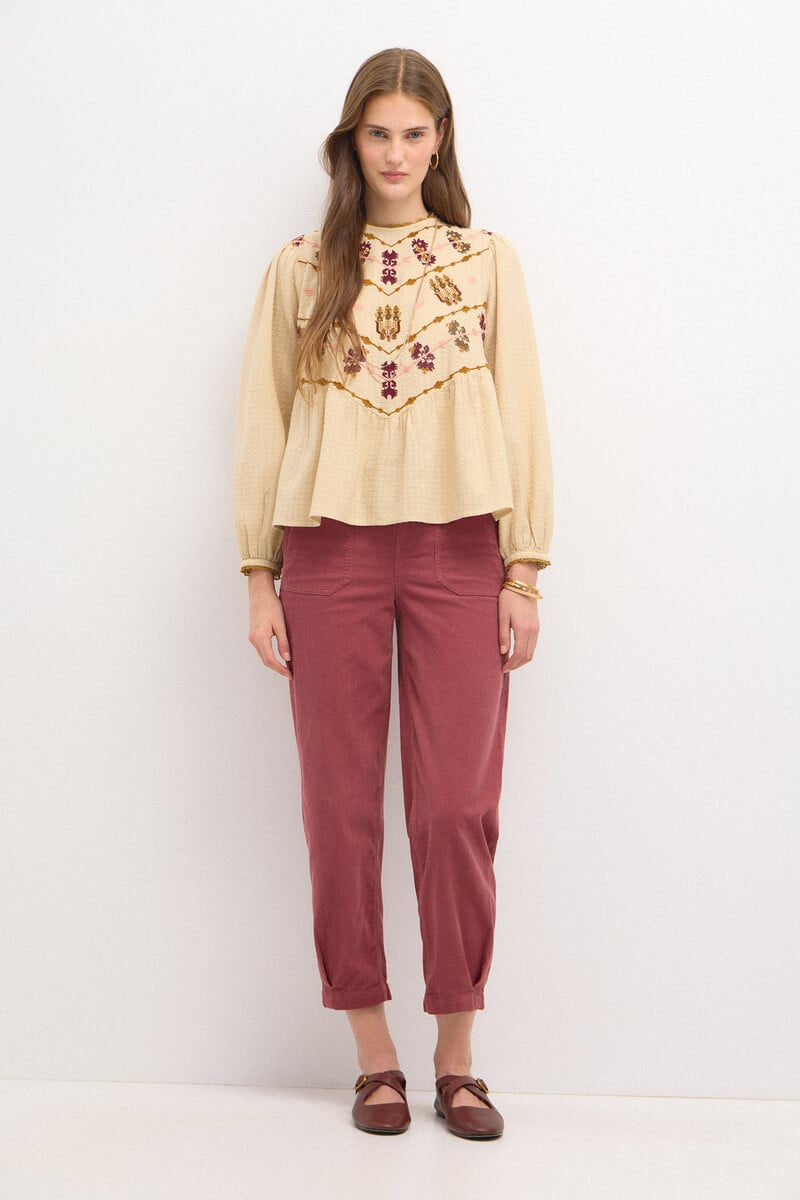 pedro del hierro Pepa. Pantalón de pana con pinzas Tienda