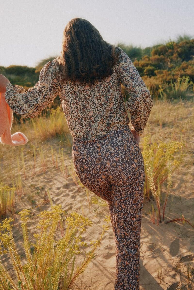 pedro del hierro Pía. Pantalón de pana estampado Liquidación