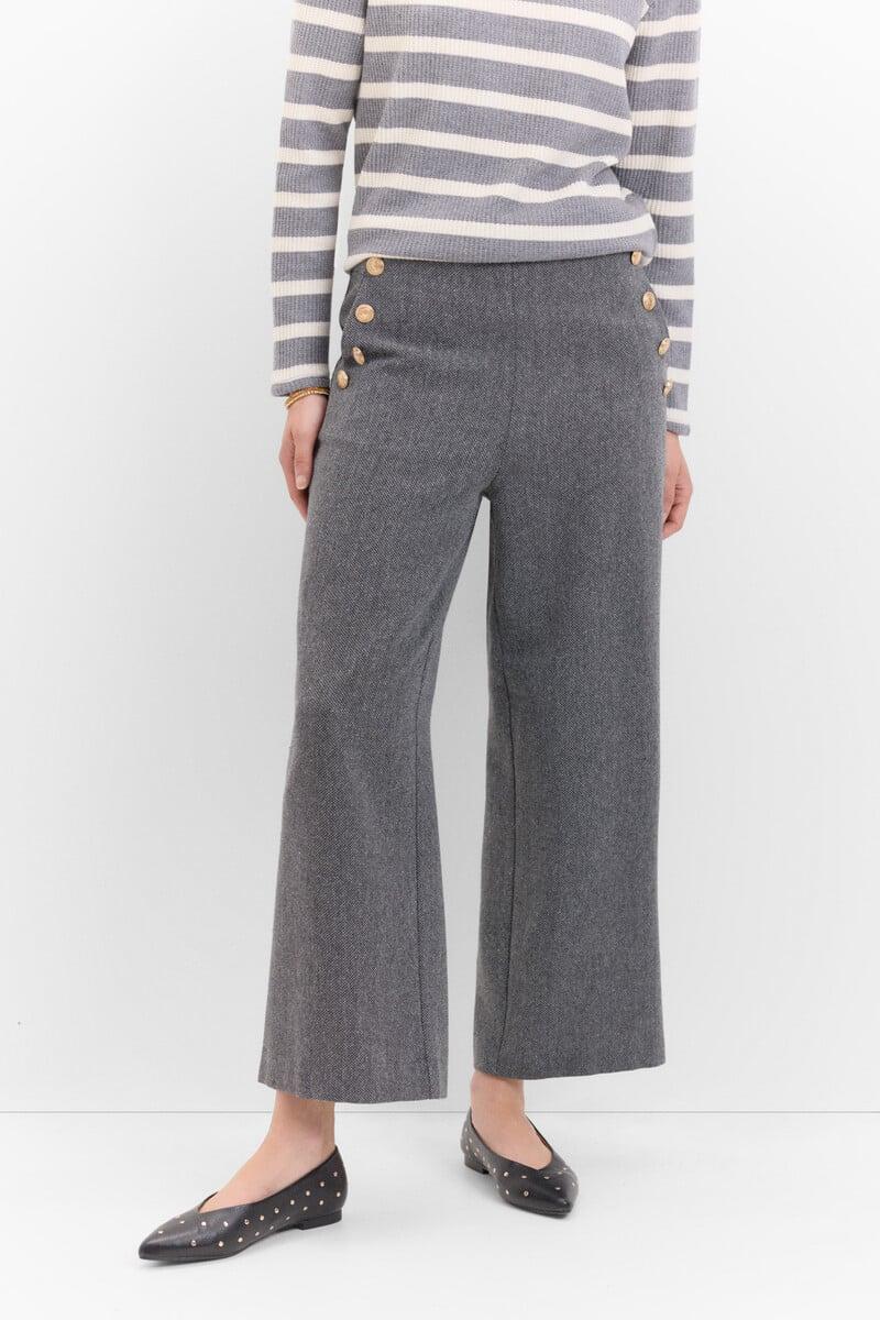 pedro del hierro Pantalón crop con botones Precio de fábrica