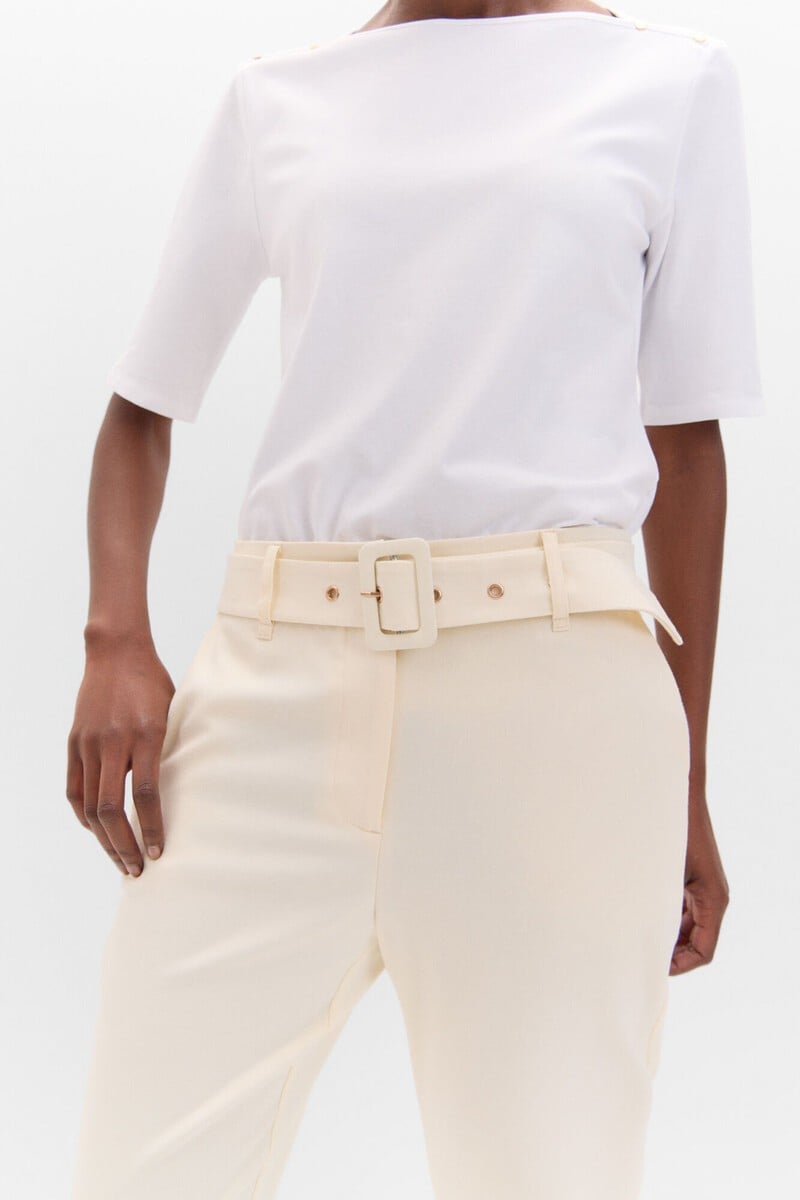 pedro del hierro Pantalón de vestir con cinturón Superdescuento