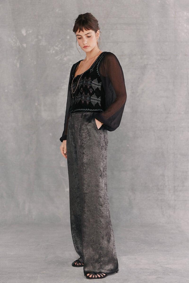 pedro del hierro Penélope. Pantalón amplio con lurex Grandes descuentos