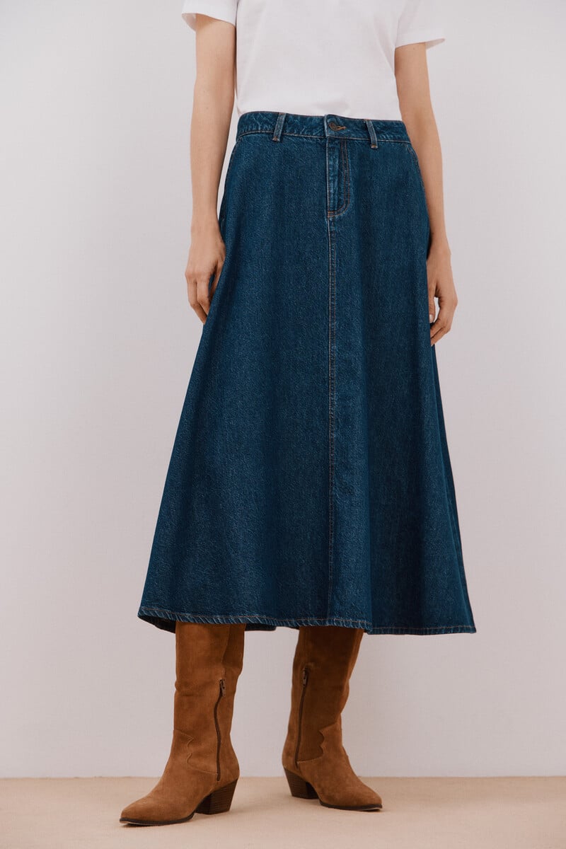 pedro del hierro Falda Larga Vaquera Oferta exclusiva