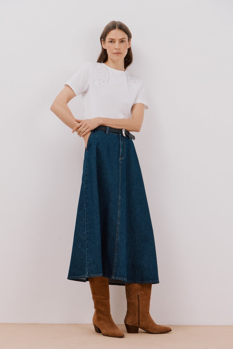 pedro del hierro Falda Larga Vaquera Oferta exclusiva