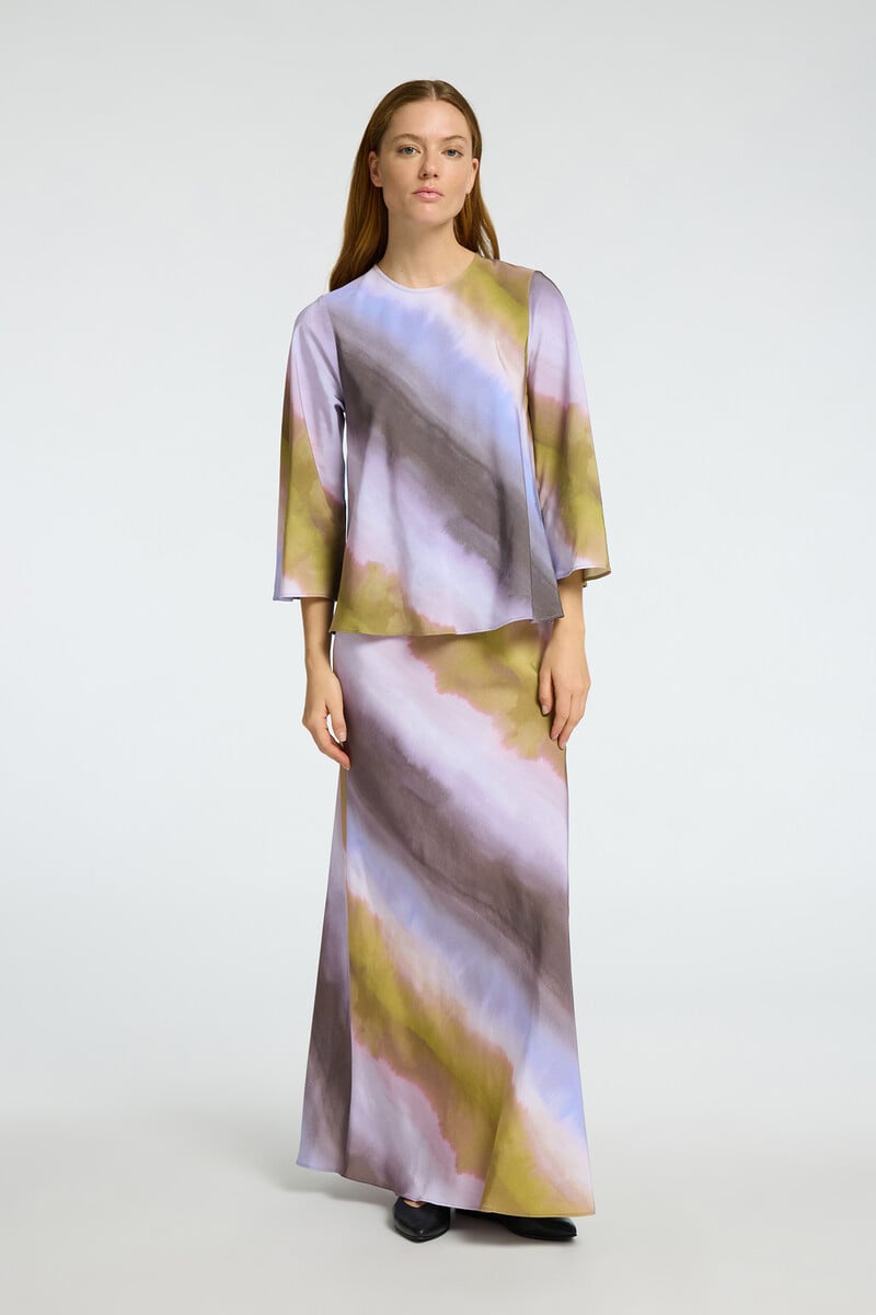 pedro del hierro Falda Midi Tie Dye confeccionada con viscosa Descuento por venta flash
