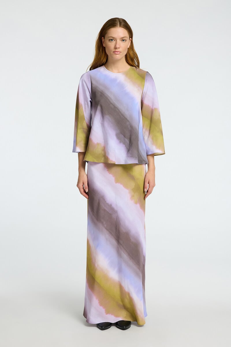 pedro del hierro Falda Midi Tie Dye confeccionada con viscosa Descuento por venta flash