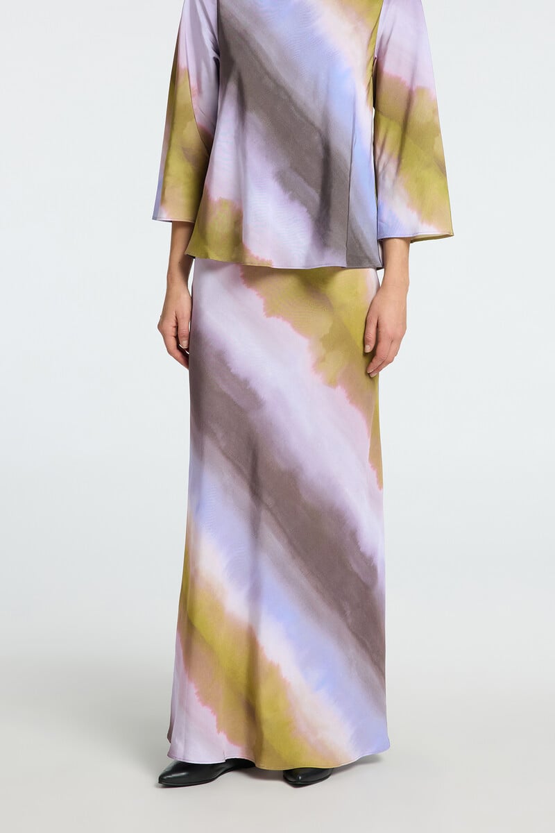 pedro del hierro Falda Midi Tie Dye confeccionada con viscosa Descuento por venta flash