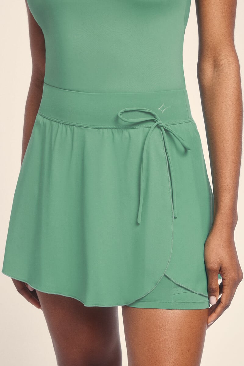 pedro del hierro Falda microfibra verde malla interior En línea