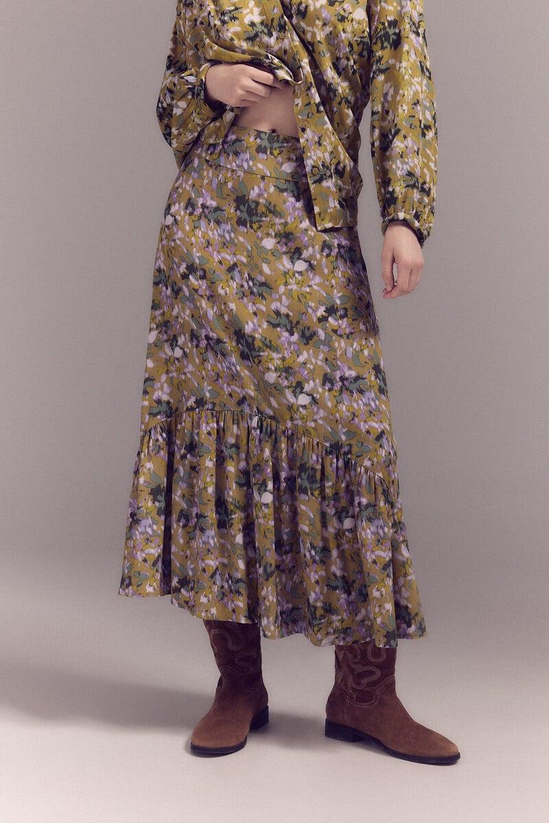 pedro del hierro Falda larga estampada Tienda