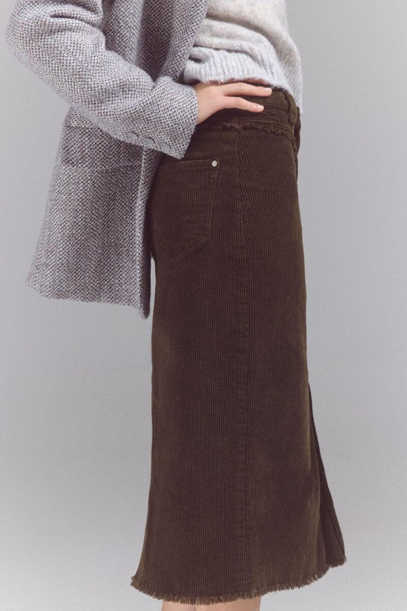 pedro del hierro Falda corduroy canesú ÚLTIMAS EDICIONES