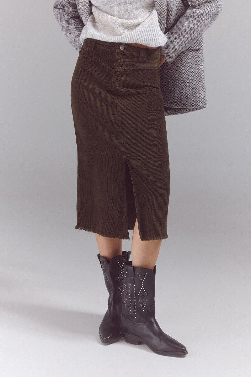 pedro del hierro Falda corduroy canesú ÚLTIMAS EDICIONES