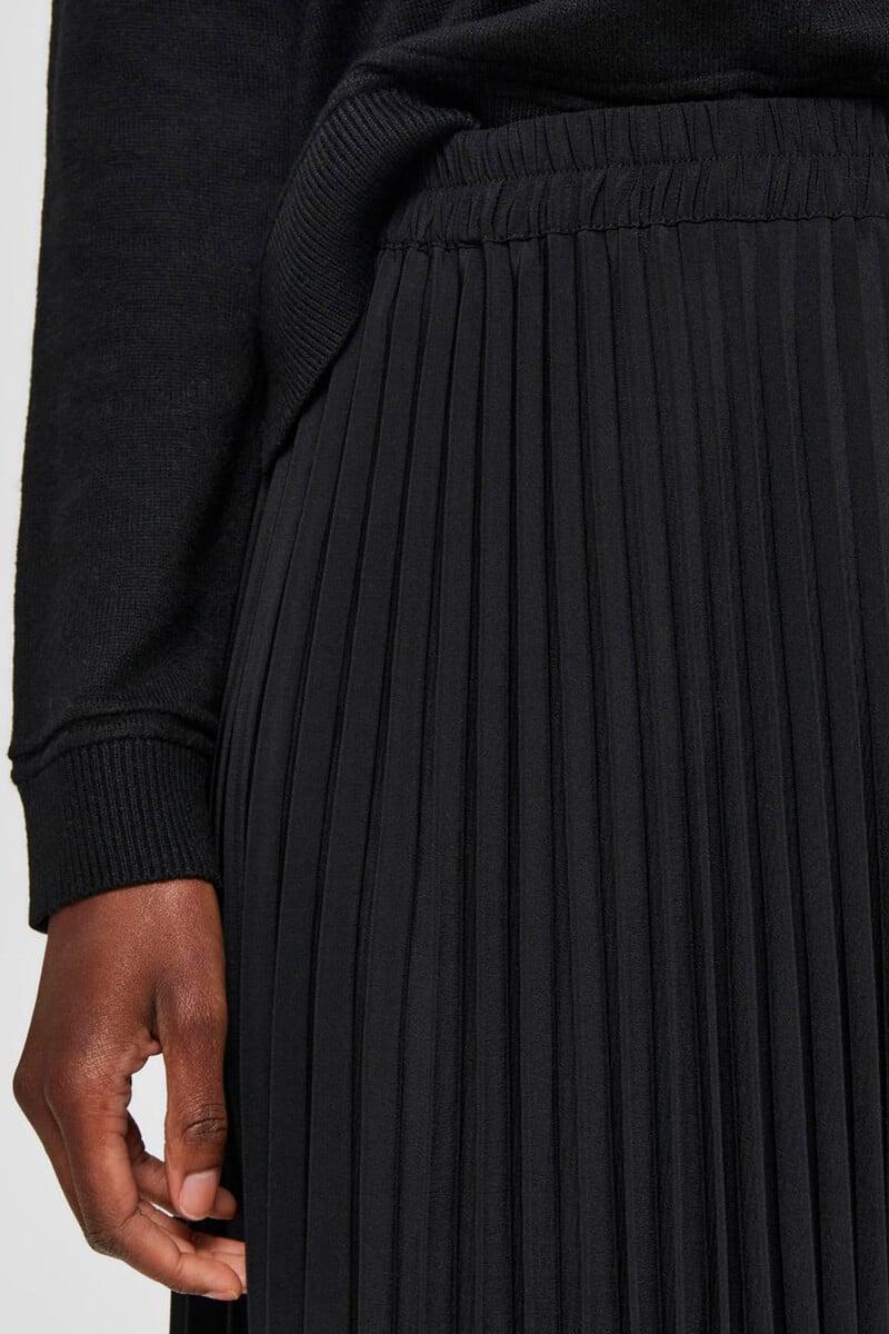 pedro del hierro Falda midi plisada con cintura elástica Precio de fábrica
