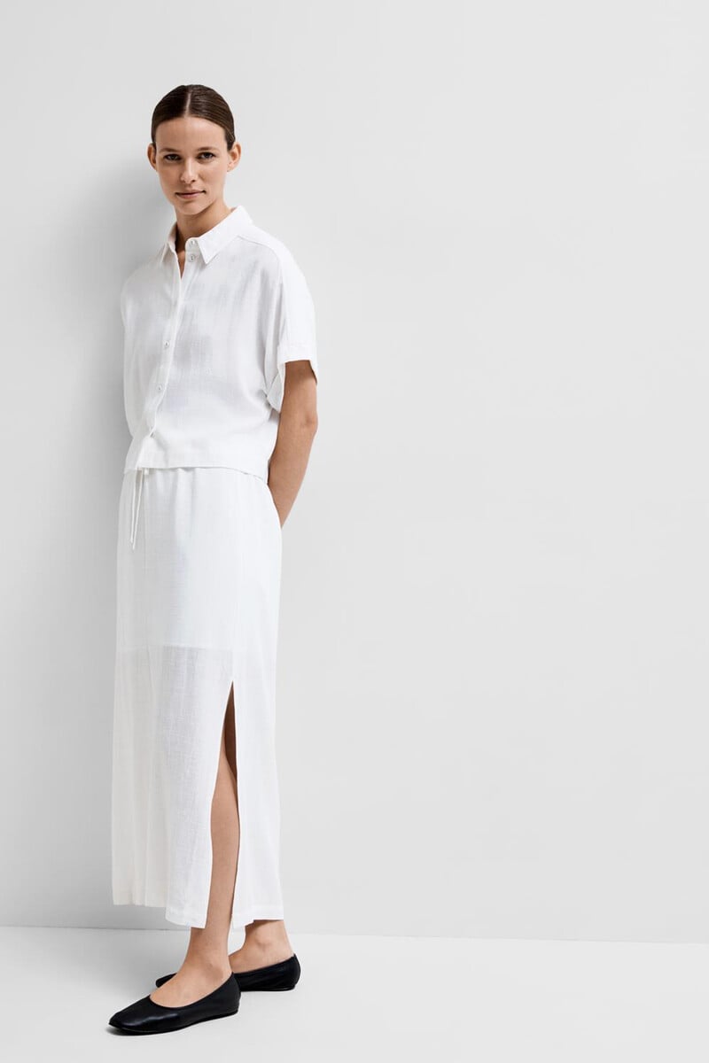 pedro del hierro Falda Midi de lino. Regular Fit Promoción por tiempo limitado