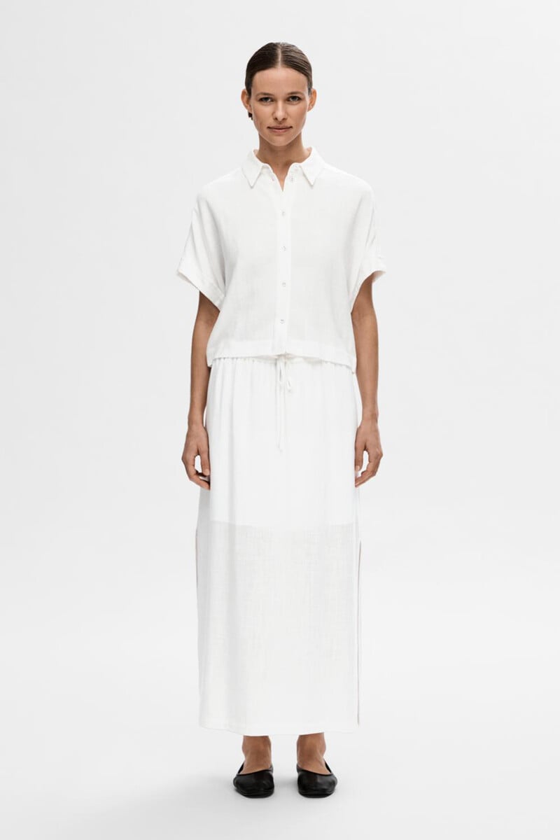 pedro del hierro Falda Midi de lino. Regular Fit Promoción por tiempo limitado