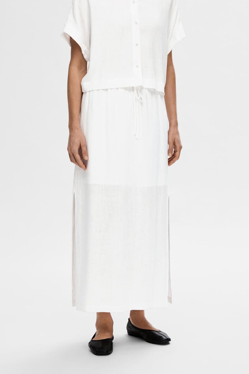 pedro del hierro Falda Midi de lino. Regular Fit Promoción por tiempo limitado
