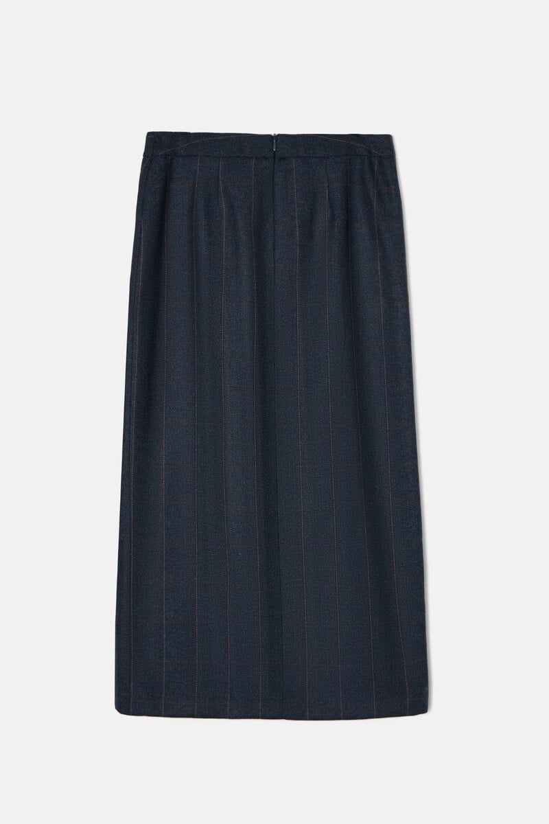 pedro del hierro Falda midi espiga cuadros Superdescuento