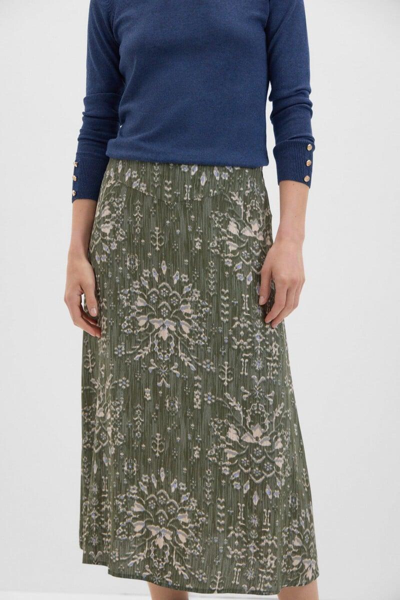 pedro del hierro Falda midi estampada Libre de impuestos