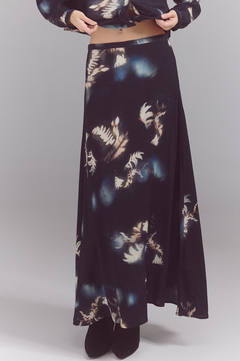 pedro del hierro Falda midi estampada Oferta exclusiva