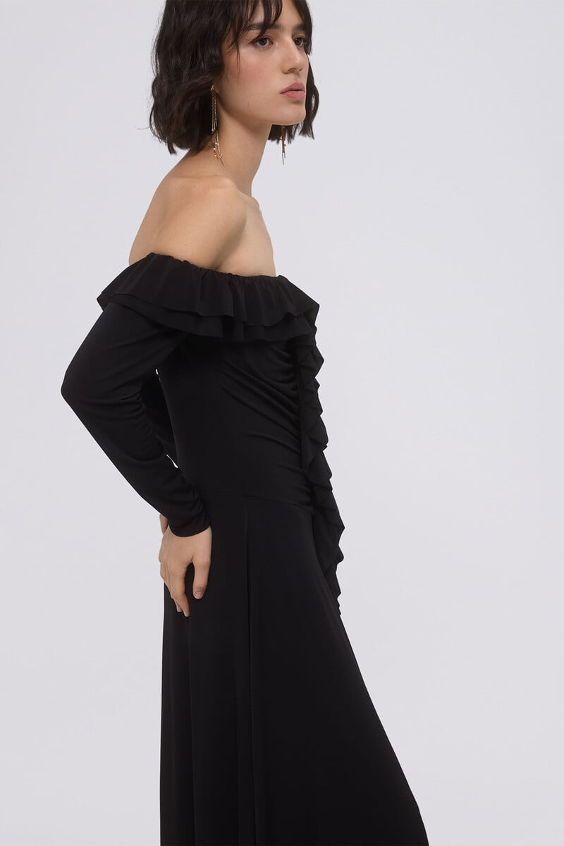 pedro del hierro Vestido de punto con volantes Outlet
